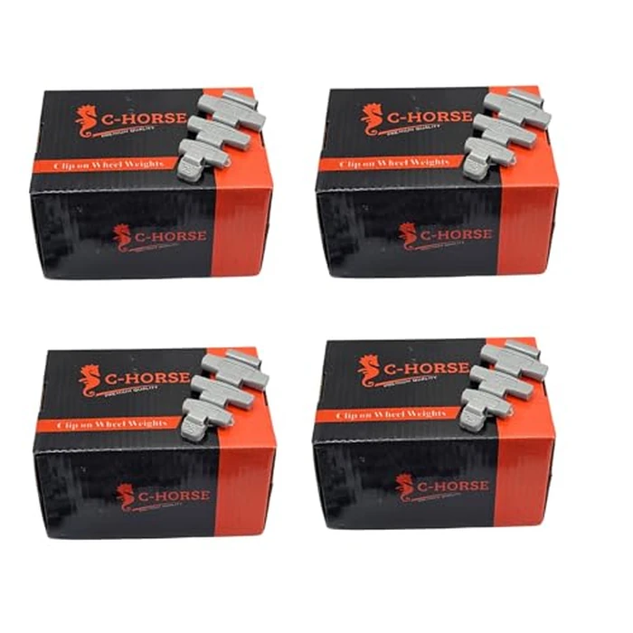 C-HORSE 400Psc Clip On Wheel Weights Assortment - 4 Styles (AW, FN, MC, P) - Hammer Type Rim Balancers - 0.25oz, 0.5oz, 0.75oz, 1.0oz, 100Pcs for Each Style, Fits Steel & Aluminum Wheels by C-HORSE - Used - Very Good condition