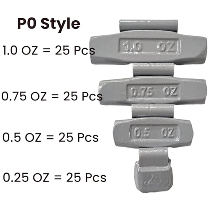 C-HORSE 400Psc Clip On Wheel Weights Assortment - 4 Styles (AW, FN, MC, P) - Hammer Type Rim Balancers - 0.25oz, 0.5oz, 0.75oz, 1.0oz, 100Pcs for Each Style, Fits Steel & Aluminum Wheels by C-HORSE - Image 5