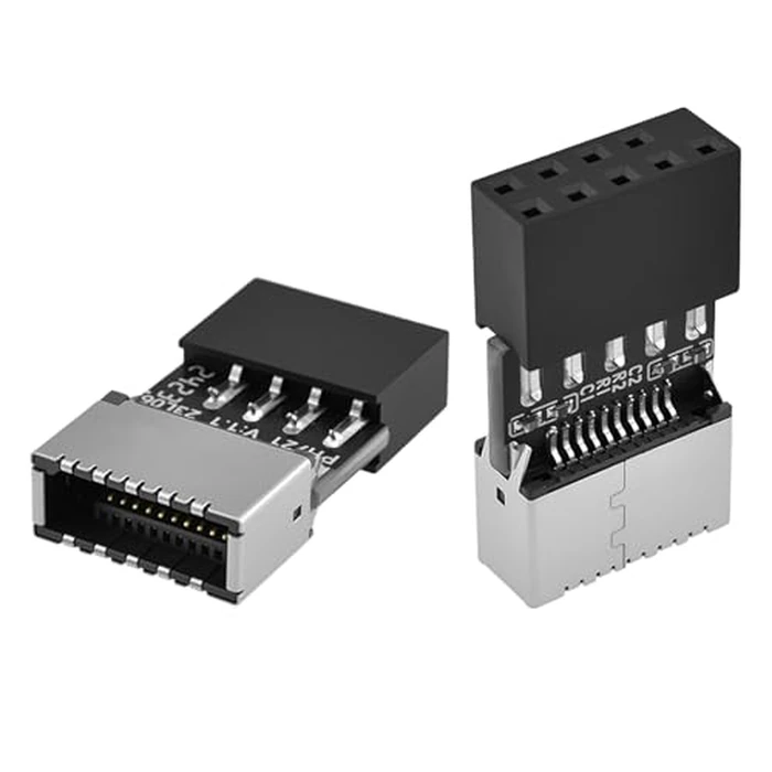 SATUY USB 2.0 to USB 3.2 Gen 1 Header Adapter, Mainboard 9 Pin Male to USB 3.1 Type-E (A-Key) Female Converter for Extending USB C Ports on Front Panel of PC (2 Pack) by SATUY - Used - Like New condition