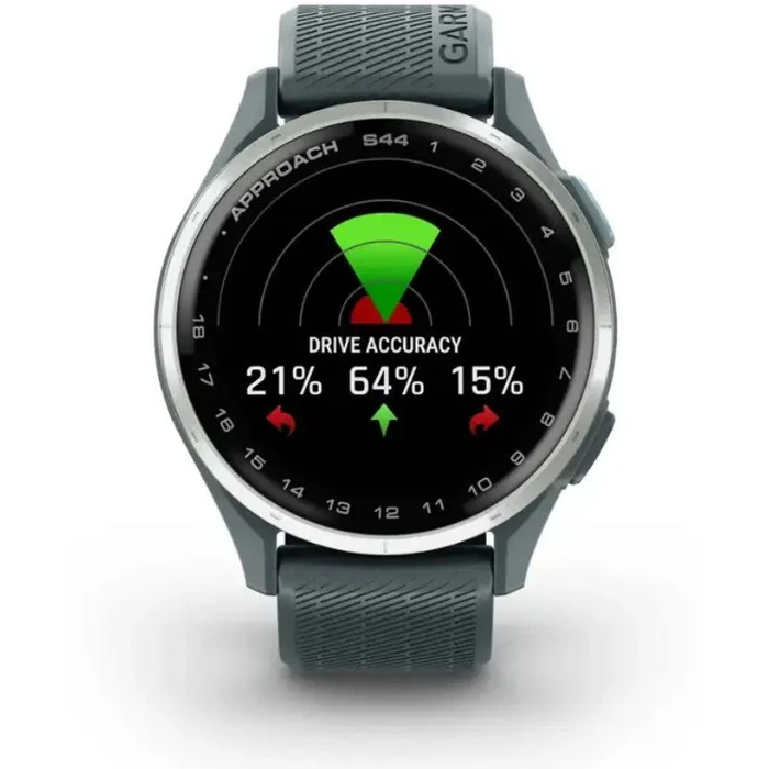Garmin Approach S44 Golf Smartwatch - 4GB - 30.4mm - Silver Aluminum Aluminum Case with Twilight Silicone Silicone Band by Garmin - Image 1