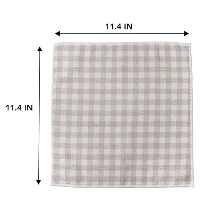 Martha Stewart Microfiber Cleaning Cloths, Ultra-Absorbent, Lint-Free Cleaning Towels for Home & Kitchen, Grey Gingham, 11 Inches, 24 Count by Martha Stewart - Image 3