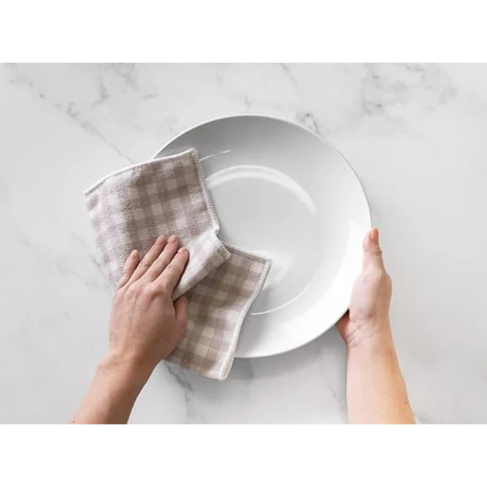 Martha Stewart Microfiber Cleaning Cloths, Ultra-Absorbent, Lint-Free Cleaning Towels for Home & Kitchen, Grey Gingham, 11 Inches, 24 Count by Martha Stewart - Image 4