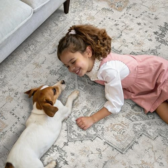 GENIMO Area Runner Rugs 2x6 for Living Room, Non-Slip Machine Washable Rug for Hallway Kitchen, Low Pile Print Rug for Bedroom Dining Room Home Office by GENIMO - Image 3