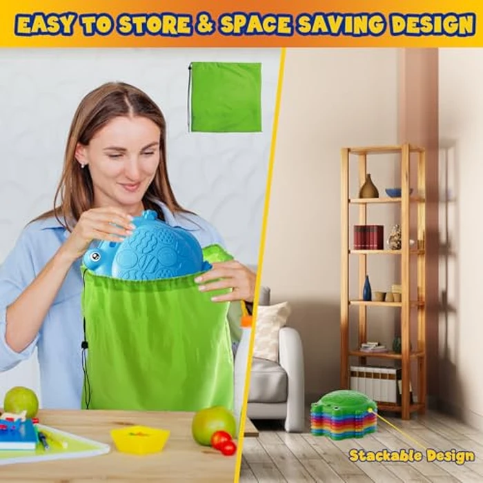 HYES Stepping Stones for Kids, 8PCS Non-Slip Balance Steps Stones for Toddler 1-3, Obstacle Courses Sensory Toys, Coordination Game for Boys Girls Indoor Outdoor Play Ages 3-5 by HYES - Image 6