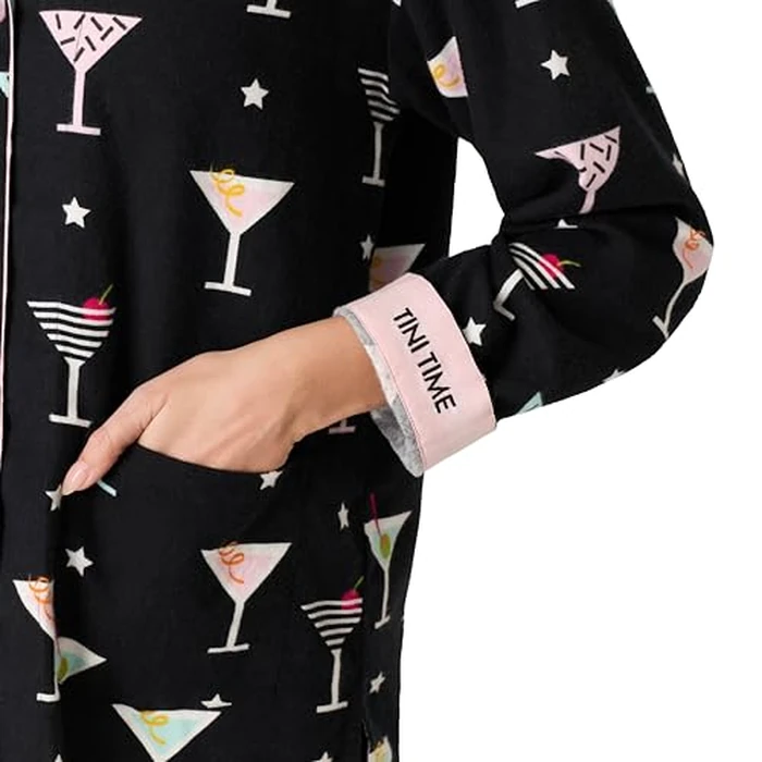 P.J. Salvage Women's Cotton Flannel Long-Sleeve Top, Pant and Headband 3-Piece Pajama Set, Tini Time, Medium by PJ Salvage - Image 2