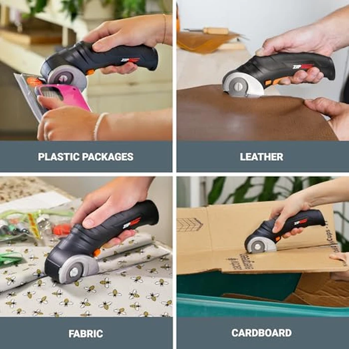 Worx Zipsnip Cordless Electric Scissors, Rechargeable Cardboard Box Cutter, 4V Powerful Fabric Scissors with 2 Safety Blades & Storage Bag WX082L.2 by WORX - Image 3