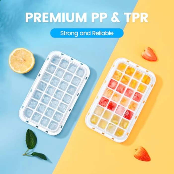 Ice Cube Tray with Lid and Bin, 56 pcs Ice Cubes Molds, Ice Trays for Freezer, Ice Cube Tray Mold, with 2 Trays, Ice Freezer Container, Spill-Resistant Removable Lid & Ice Scoop, for Whiskey,Cocktail by PHINOX - Image 7