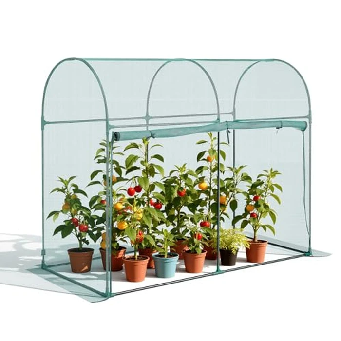 VEVOR Crop Cage, 5.9 x 2.98 x 4.9 ft Plant Protection Tent with Zippered Door, Wind-Resistant Tall Crop Cage, Easy to Install, Outdoor Raised Bed Cover with Frame, Plant Netting for Garden Patio Lawn by VEVOR - Image 1