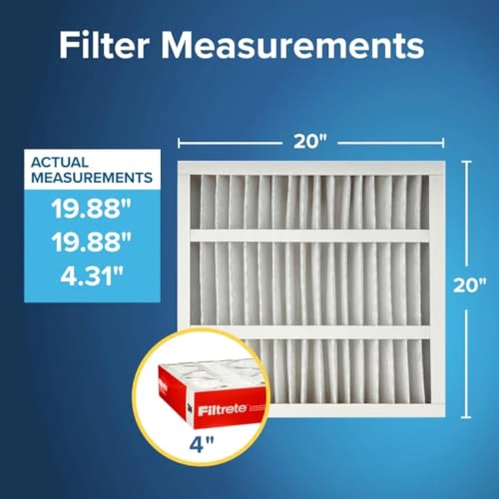 Filtrete 20x20x4 AC Furnace Air Filter, MPR 1000, MERV 11, Fits Honeywell, Allergen Defense, Electrostatic Air Cleaning Filter, 2-Pack (actual size 19.88 x 19.88 x 4.31) by Filtrete - Image 2