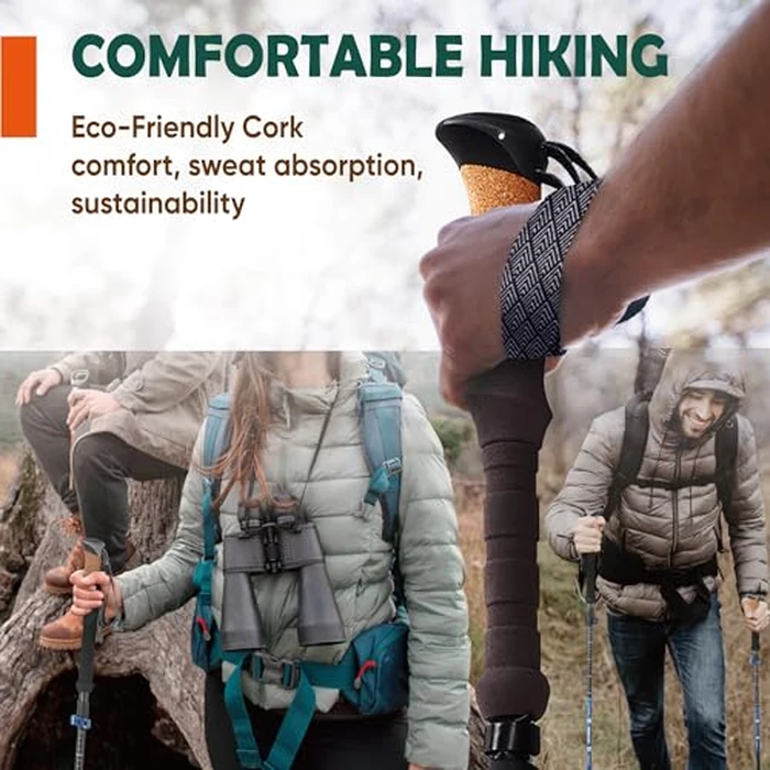 TREKOLOGY Trek-Z Cork Grip Trekking Poles - Lightweight Folding Hiking Poles, Adjustable Height, Compact Travel Design, Aircraft-Grade Aluminum Walking Sticks for Men & Women by TREKOLOGY - Image 7