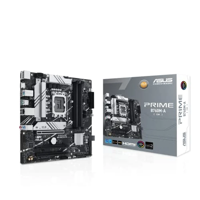 ASUS Prime B760M-A-CSM Intel B760 (LGA 1700) mATX CSM Commercial Motherboard PCIe 4.0, DDR5, 2X M.2, 2.5Gb LAN, DP, 2X HDMI(TM), SATA 6 Gbps, USB 3.2 Type-C, Aura Sync, ASUS Control Center Express by ASUS - Used - Very Good condition