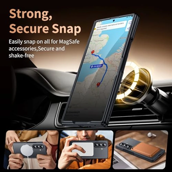 YOOVEI for Z Fold 7 Case with Privacy Screen Protector [Hinge Protection],[ Compatible with Magsafe],Camera Protection Magnetic for Samsung Galaxy Zfold 7 Case Black by YOOVEI - Image 8