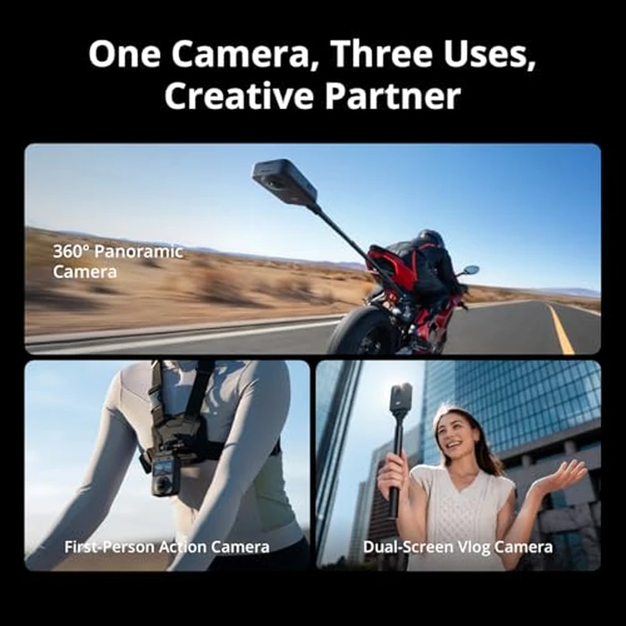 DJI Osmo 360 Standard Combo, 360 Camera With 1-Inch 360 degrees Imaging, Native 8K 360 degrees Video, 4K/120fps & 170 degrees Boost Video, 120MP 360 degrees Photo, 100-Min 8K Recording, Waterproof, Action Camera for Sports, Vlog by DJI - Image 7