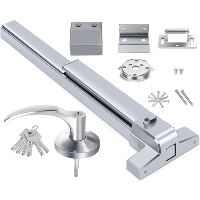 FAHKNS Panic Bars for Exit Doors Hardware Push Bar Door Push Bar Device Lock Aluminum Emergency Accessories Alarmed Fireproof Commercial Exit Devices by FAHKNS - Used - Acceptable condition