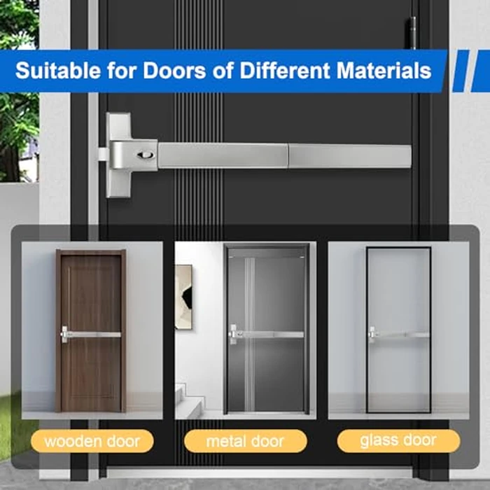 FAHKNS Panic Bars for Exit Doors Hardware Push Bar Door Push Bar Device Lock Aluminum Emergency Accessories Alarmed Fireproof Commercial Exit Devices by FAHKNS - Image 4