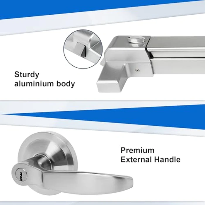 FAHKNS Panic Bars for Exit Doors Hardware Push Bar Door Push Bar Device Lock Aluminum Emergency Accessories Alarmed Fireproof Commercial Exit Devices by FAHKNS - Image 5