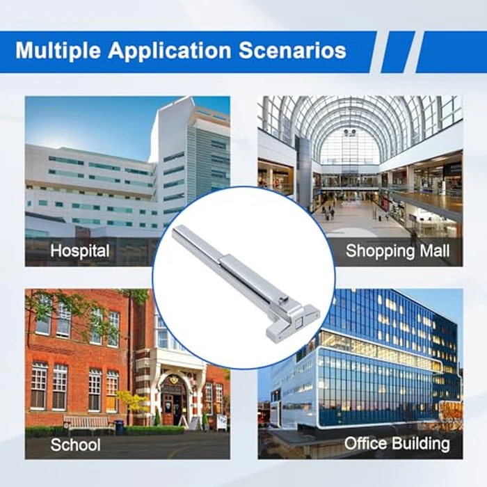 FAHKNS Panic Bars for Exit Doors Hardware Push Bar Door Push Bar Device Lock Aluminum Emergency Accessories Alarmed Fireproof Commercial Exit Devices by FAHKNS - Image 7