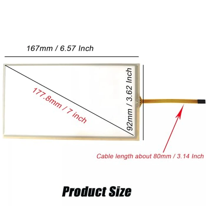 Micarun Touch Screen Digitizer Glass on Navigation Radio LCD 7 inch 4 Pin for Chevrolet Chevy Sonic Spark Trax 2012 2013 2014 2015 2016 MYLINK Replaced LA070WV1-TD05 (W/O LCD) by Micarun - Image 3