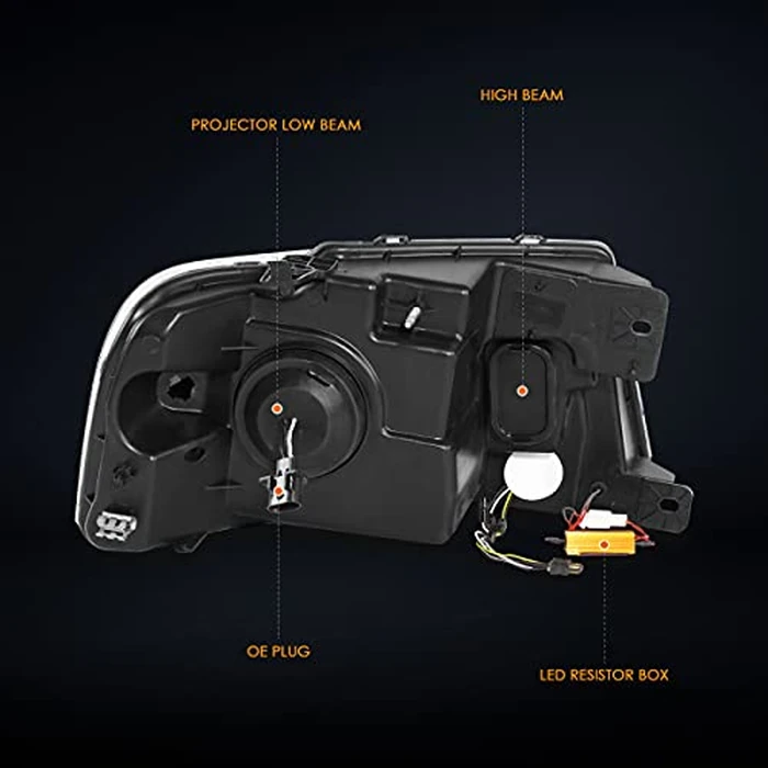 PM PERFORMOTOR PMHL-F150-0408-LB-L-P-CC Chrome Housing Clear Corner Headlights With LED Light Bar Replacement Compatible with 04-08 F150 / 06-08 Mark LT by PM PERFORMOTOR - Image 4