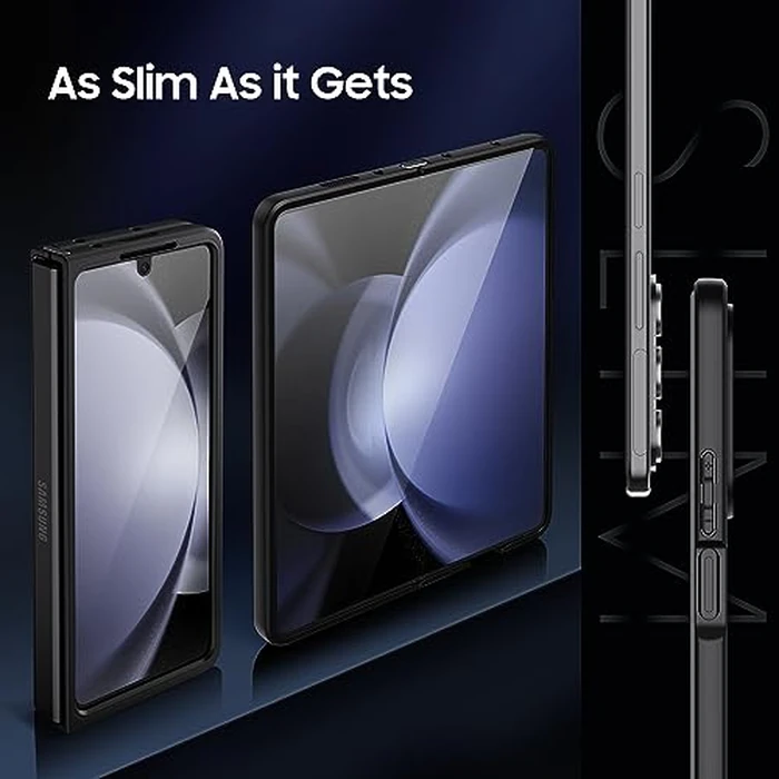 MAKAVO Magnetic for Samsung Galaxy Z Fold 5 Case [Compatible with MagSafe] Slim Translucent Matte Hard Back & Soft Black Bumper, Military Grade Drop Proof Cover, Shockproof Phone Case by MAKAVO - Image 6