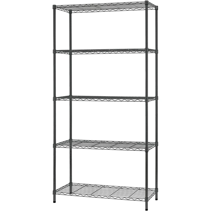 FDW 14" Dx36" Wx72" H Wire Shelving Unit Commercial Metal Shelf with 5 Tier Adjustable Layer Rack Strong Steel for Restaurant Garage Pantry Kitchen Garage，Black by FDW - Used - Very Good condition - US$45.13