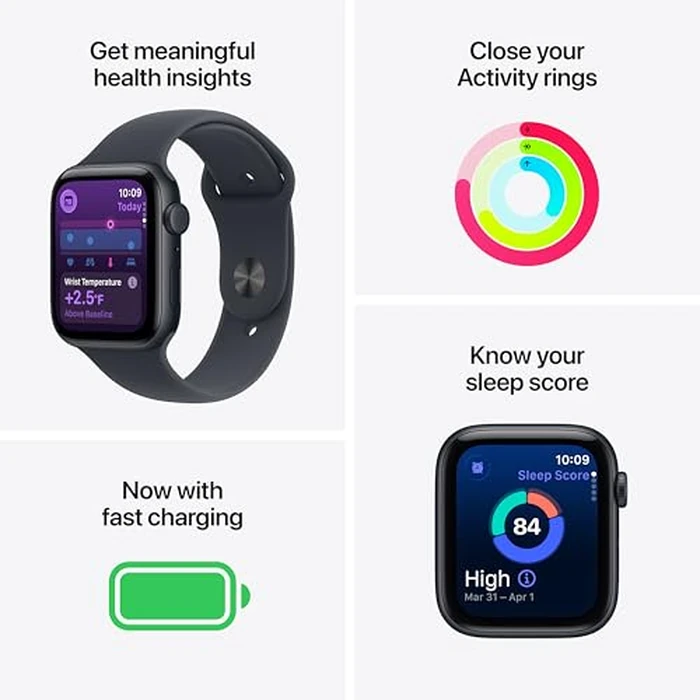 Apple Watch SE 3 [GPS + Cellular 44mm] Smartwatch with Midnight Aluminum Case with Midnight Sport Band - M/L. Fitness and Sleep Trackers, Heart Rate Monitor, Always-On Display, Water Resistant by Apple - Image 2