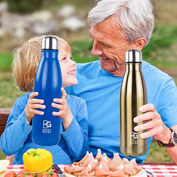 BOGI 17oz Insulated Water Bottle Double Wall Vacuum Stainless Steel Water Bottles, Leak Proof Metal Sports Water Bottle Keeps Drink Hot and Cold - Perfect for Outdoor Sports Camping Biking (Cham) by BOGI - Image 6
