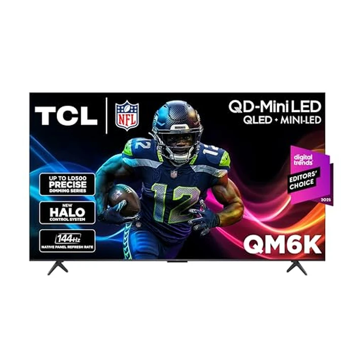 TCL 55-Inch QM6K Series QLED 4K Smart QD-Mini LED TV with Google TV (2025 Model) New Halo Control System, LD500 Precise Dimming Series, High Contrast HVA Panel, 144Hz Native Panel Refresh Rate by TCL - Image 1