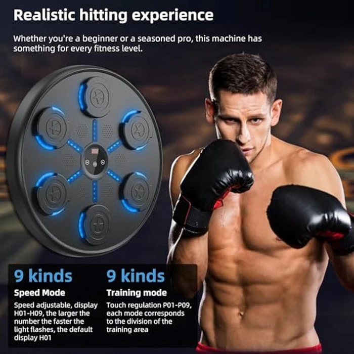 OORUN Second Generation Music Boxing Machine with Gloves, Wall Mounted Music, Smart Bluetooth Boxing Trainer, Adults, Indoor and Gym (Black) by OORUN - Image 2