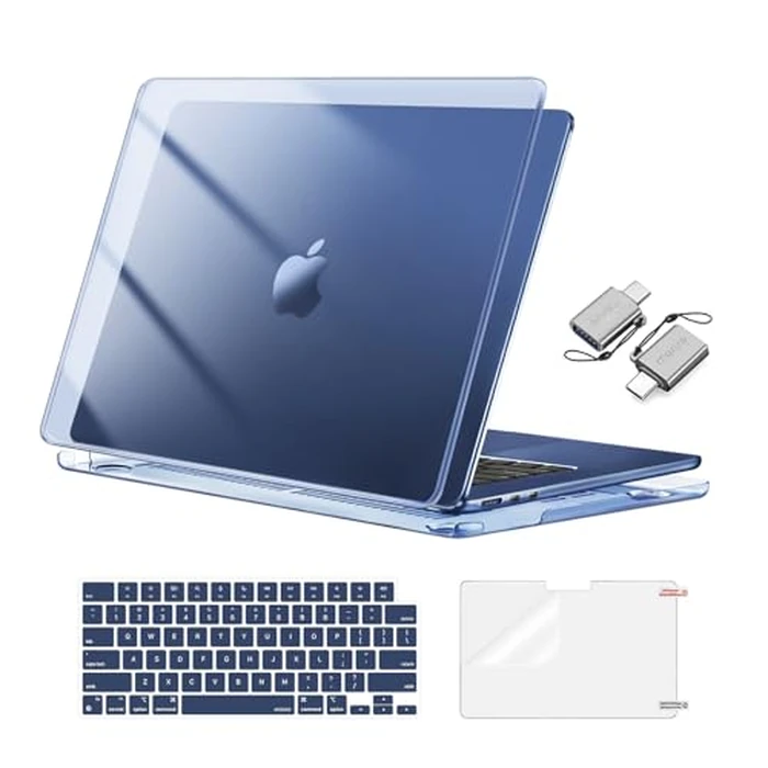 MOSISO Compatible with MacBook Air 15 inch Case M5 2026 M4 2025 M3 M2 2024 2023 A3448 A3241 A3114 A2941, Hard Shell&Keyboard Cover&Screen Film&Type C, Great for Study Travel Work, Crystal Midnight by MOSISO - Used - Acceptable condition - US$10.23