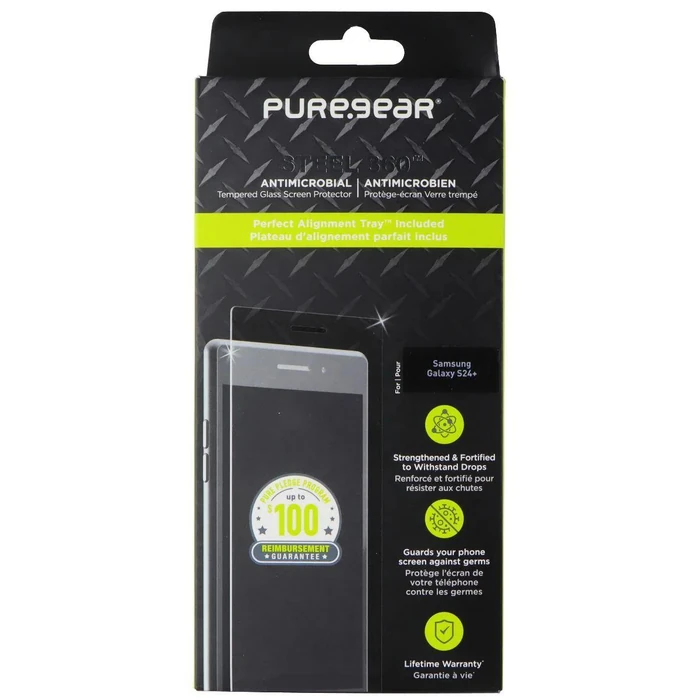 PureGear Steel 360 Screen Protector for Samsung Galaxy S24+ - Clear by PureGear - Refurbished - Brand New condition