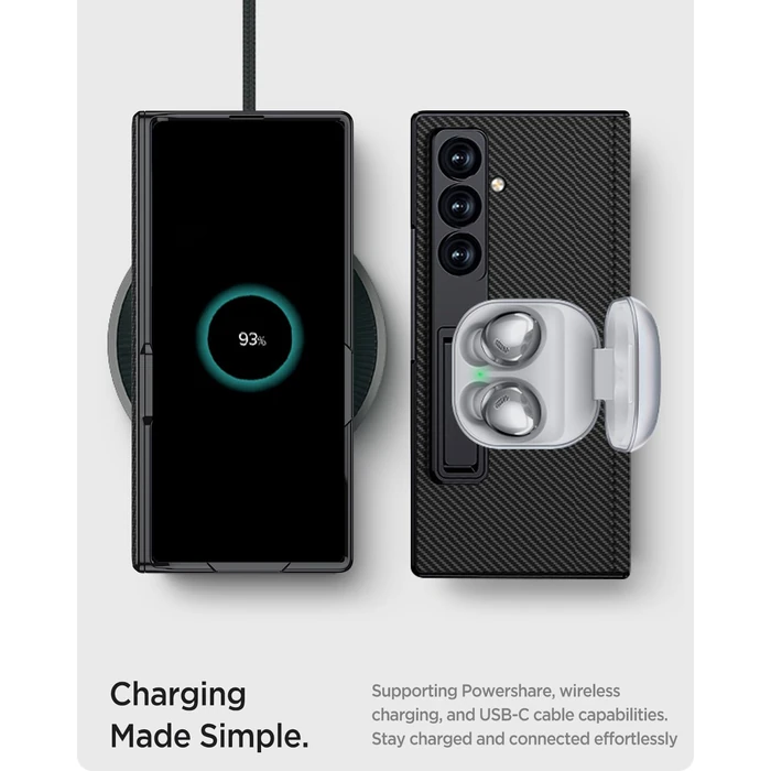 Miimall Stand for Samsung Galaxy Z Fold 7 Case with Privacy Screen Protector Tempered Glass, Magnetic Hinge Protection & Kickstand, PU Leather Protective Phone Full Cover for Z7 Fold7 5G Carbon Fiber by Miimall - Image 6