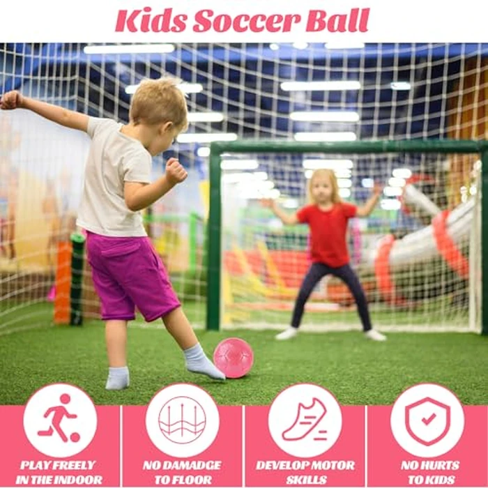 DLUGOPIS Sparkling Pink Toddler Soccer Ball - Mini, Age 3-8, Indoor/Outdoor, Small Size for Boys & Girls (Sparkling Pink, 1) by DLUGOPIS - Image 3
