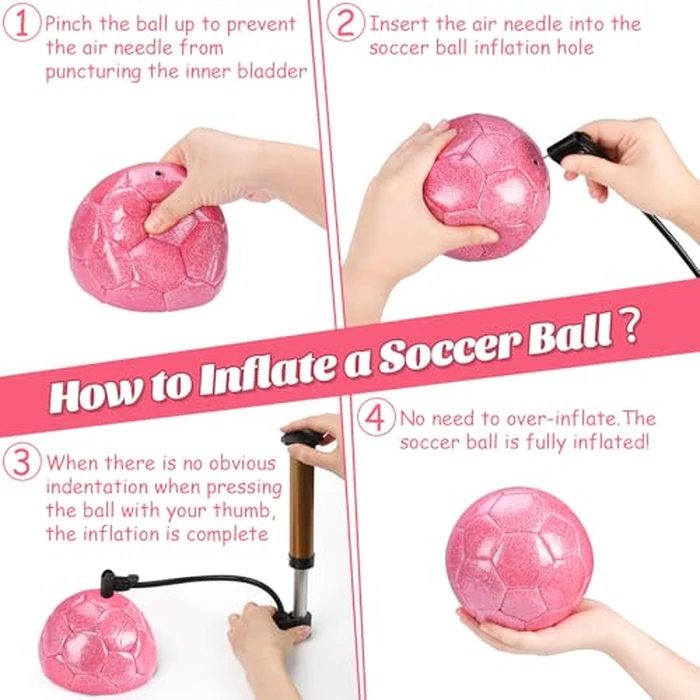 DLUGOPIS Sparkling Pink Toddler Soccer Ball - Mini, Age 3-8, Indoor/Outdoor, Small Size for Boys & Girls (Sparkling Pink, 1) by DLUGOPIS - Image 7