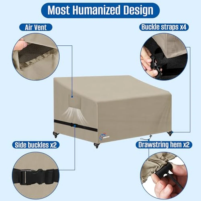 SIRUITON 4-Seat Garden Patio Sofa/Loveseat/Bench Cover 73" W x 27" D x 35" H,Heavy Duty 420D Oxford Waterproof Outdoor Sofa Cover, Lawn Patio Furniture Covers by SIRUITON - Image 3