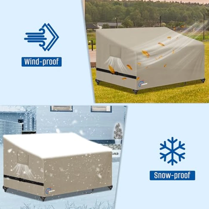 SIRUITON 4-Seat Garden Patio Sofa/Loveseat/Bench Cover 73" W x 27" D x 35" H,Heavy Duty 420D Oxford Waterproof Outdoor Sofa Cover, Lawn Patio Furniture Covers by SIRUITON - Image 6