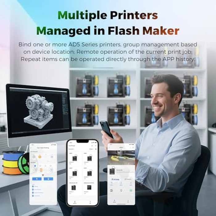FLASHFORGE 3D Printer AD5X w/o Filament, IFS Multi-Color Printing, CoreXY 600mm/s High Speed & Precision, Auto Calibration & Vibration Compensation, 300℃ Direct Drive Extruder Unleash Your Creativity by FLASHFORGE - Image 6
