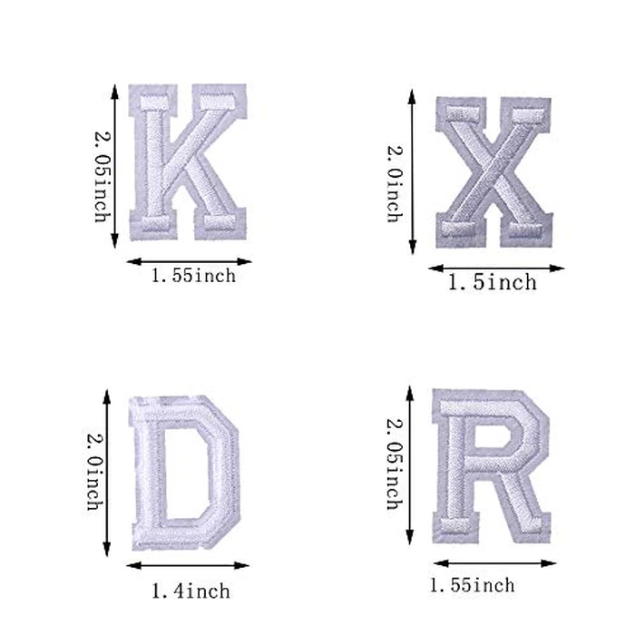 J.CARP 104Pcs White Alphabet A to Z Patches, Iron on Sew on Letters for Clothing, Hats, Shoes, Backpacks, Handbags, Jeans, Jackets etc. by J.CARP - Image 2