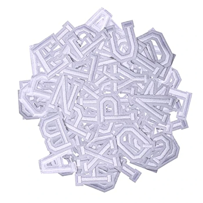 J.CARP 104Pcs White Alphabet A to Z Patches, Iron on Sew on Letters for Clothing, Hats, Shoes, Backpacks, Handbags, Jeans, Jackets etc. by J.CARP - Image 3