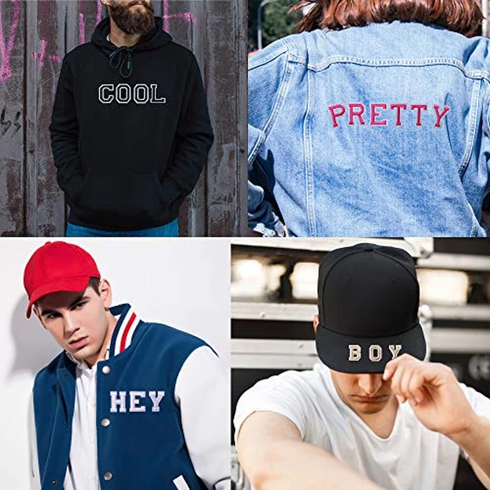 J.CARP 104Pcs White Alphabet A to Z Patches, Iron on Sew on Letters for Clothing, Hats, Shoes, Backpacks, Handbags, Jeans, Jackets etc. by J.CARP - Image 5