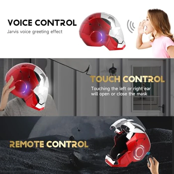 Iron-Man MK 5 Wearable Electronic Helmet with Voice & Remote Control, LED Eyes & Sound Effects - Perfect Superhero Cosplay, Movie Prop, and Collectible for Adults - Ideal Gift for Halloween，Christmas by AUGMAXI - Image 2