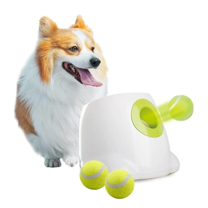 ALL FOR PAWS Automatic Dog Ball Launcher, Interactive Fetch Toy for Small to Medium Dogs, Pet Thrower Machine for Indoor & Outdoor Play, 3 Pcs 2-Inch Balls Included by ALL FOR PAWS - Used - Acceptable condition - US$50.76