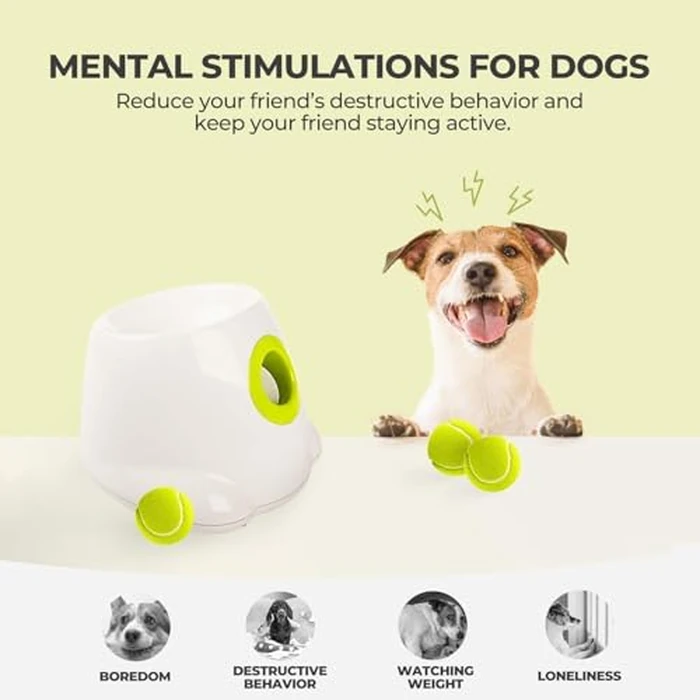 ALL FOR PAWS Automatic Dog Ball Launcher, Interactive Fetch Toy for Small to Medium Dogs, Pet Thrower Machine for Indoor & Outdoor Play, 3 Pcs 2-Inch Balls Included by ALL FOR PAWS - Image 5