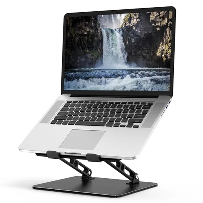 Gogoonike Adjustable Laptop Stand for Desk, Metal Foldable Laptop Riser, Portable Laptop Holder, Ventilated Cooling Computer Notebook Stand Compatible with 10-15.6” Laptops by Gogoonike - Image 8