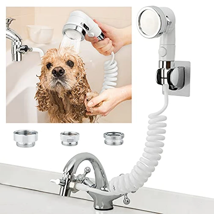 ZCONIEY Sink Faucet Sprayer Attachment, Shower Head Attaches To Tub Faucet, Dog Bathing Hose Shower Set for Laundry Bathroom Kitchen by ZCONIEY - Used - Like New condition - US$28.49