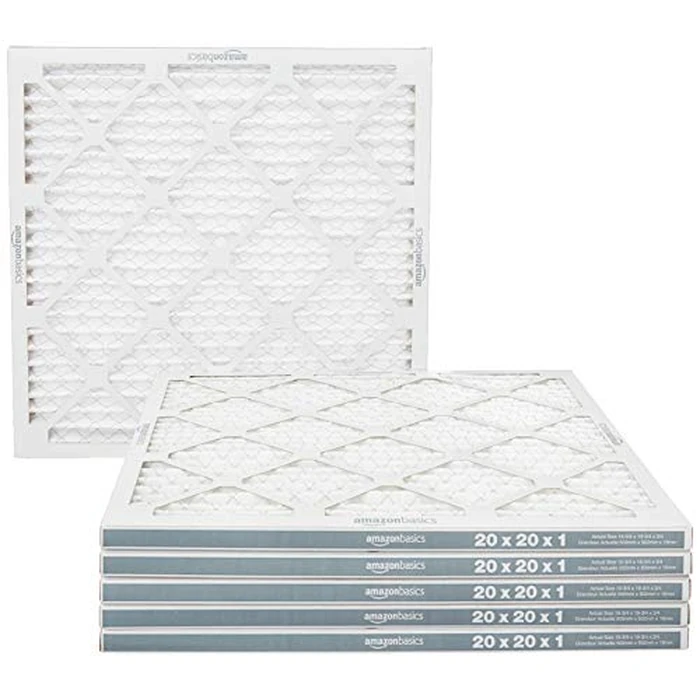 Amazon Basics 20x20x1 Air Filter 6-Pack, MERV 11 AC Furnace Filters, Dust, Pet, Allergy Control, Electrostatic (Actual Size: 19.75 x 19.75 x .75) by Amazon Basics - Used - Acceptable condition - US$23.04