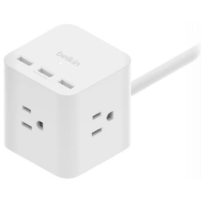 Belkin 3-Outlet Power Cube with 5-Foot Cord and USB-A Ports - White by Belkin - Refurbished - Excellent condition - US$84.63