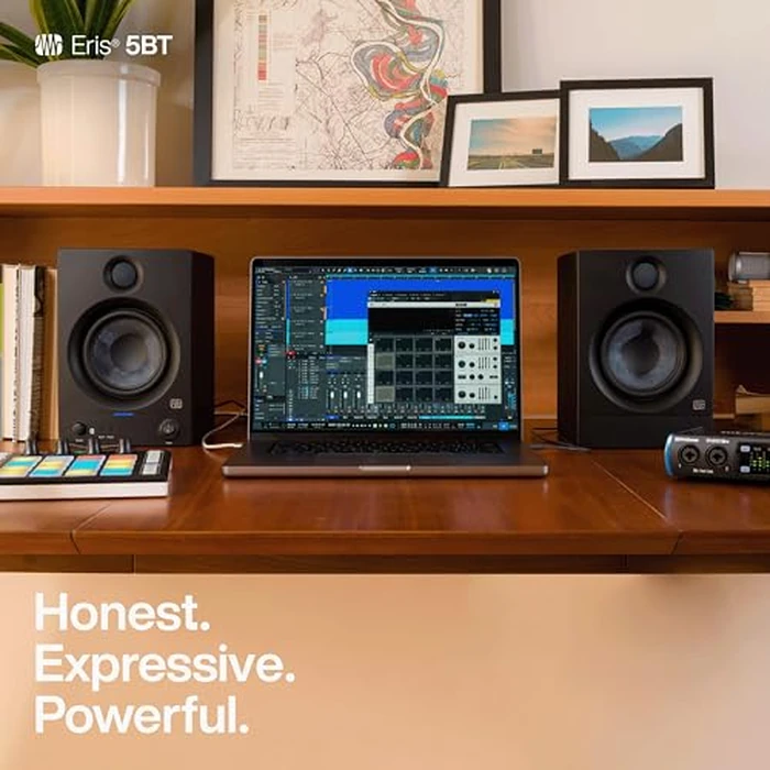PreSonus Eris 5BT Bluetooth Studio Monitors, Pair - 5.25" Inch Powered Bookshelf Speakers, Stereo, Desktop Computer, Near Field Music Production, Audio Mixing Recording by PreSonus - Image 2