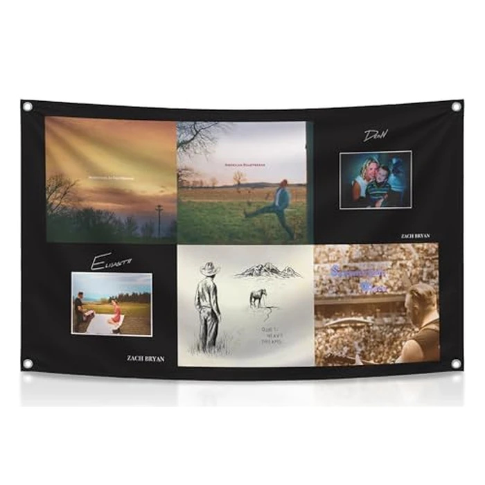 LUIVU 3x5 Feet American Music Flags with Four Brass Grommets - Singer Flag Polyester Decor For Inside or Outside - Musics Banner for House - Country Singer Tapestry Music Album Cover Banner by LUIVU - Used - Like New condition