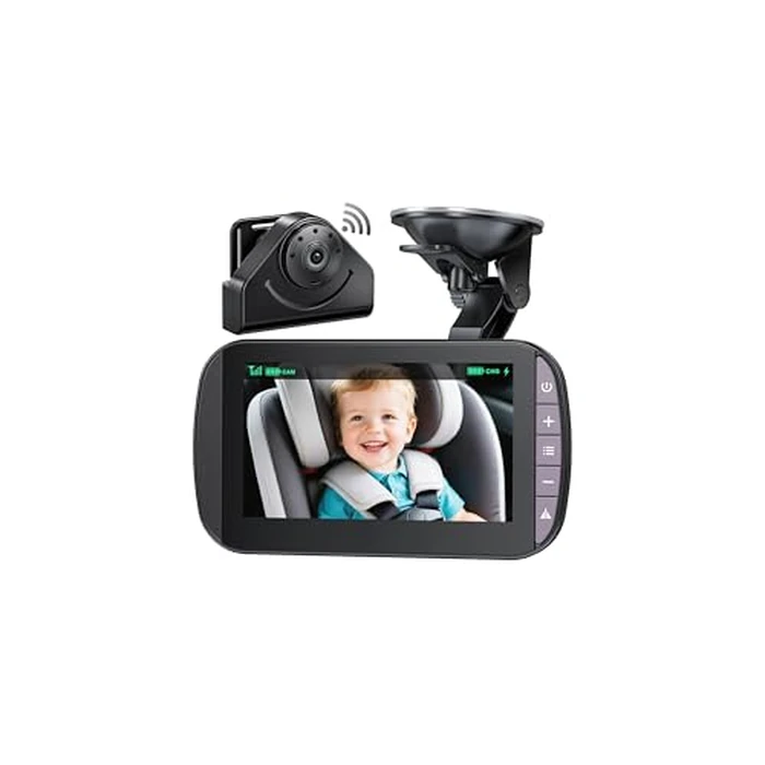 Wireless Baby Car Camera Monitor - 4.3 Inch Display with 360 degrees Rotating Rear Facing Car Seat Cameras, 1080P HD Night Vision IR-Cut, USB & Battery Powered Backseat Baby Monitor for Infant Toddler by ESIYTGOP - Used - Very Good condition - US$51.62